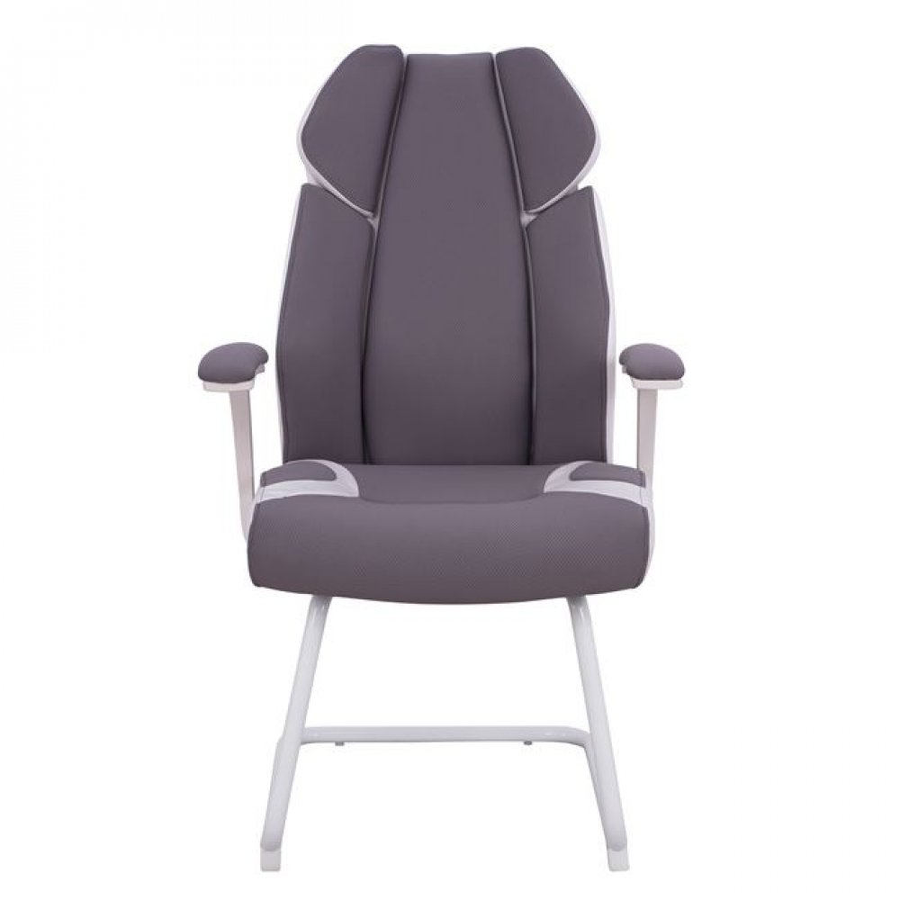 Πολυθρόνα επισκέπτη από ύφασμα/PP σε χρώμα γκρι/λευκό 63x64x107