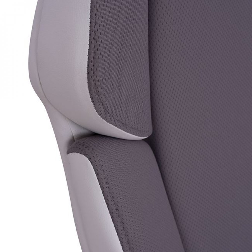 Πολυθρόνα επισκέπτη από ύφασμα/PP σε χρώμα γκρι/λευκό 63x64x107