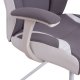 Πολυθρόνα επισκέπτη από ύφασμα/PP σε χρώμα γκρι/λευκό 63x64x107