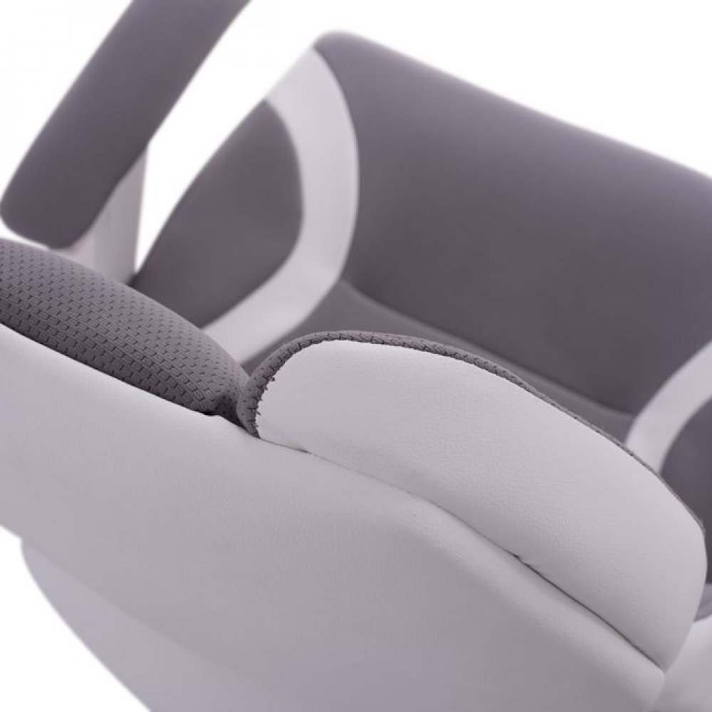 Πολυθρόνα επισκέπτη από ύφασμα/PP σε χρώμα γκρι/λευκό 63x64x107