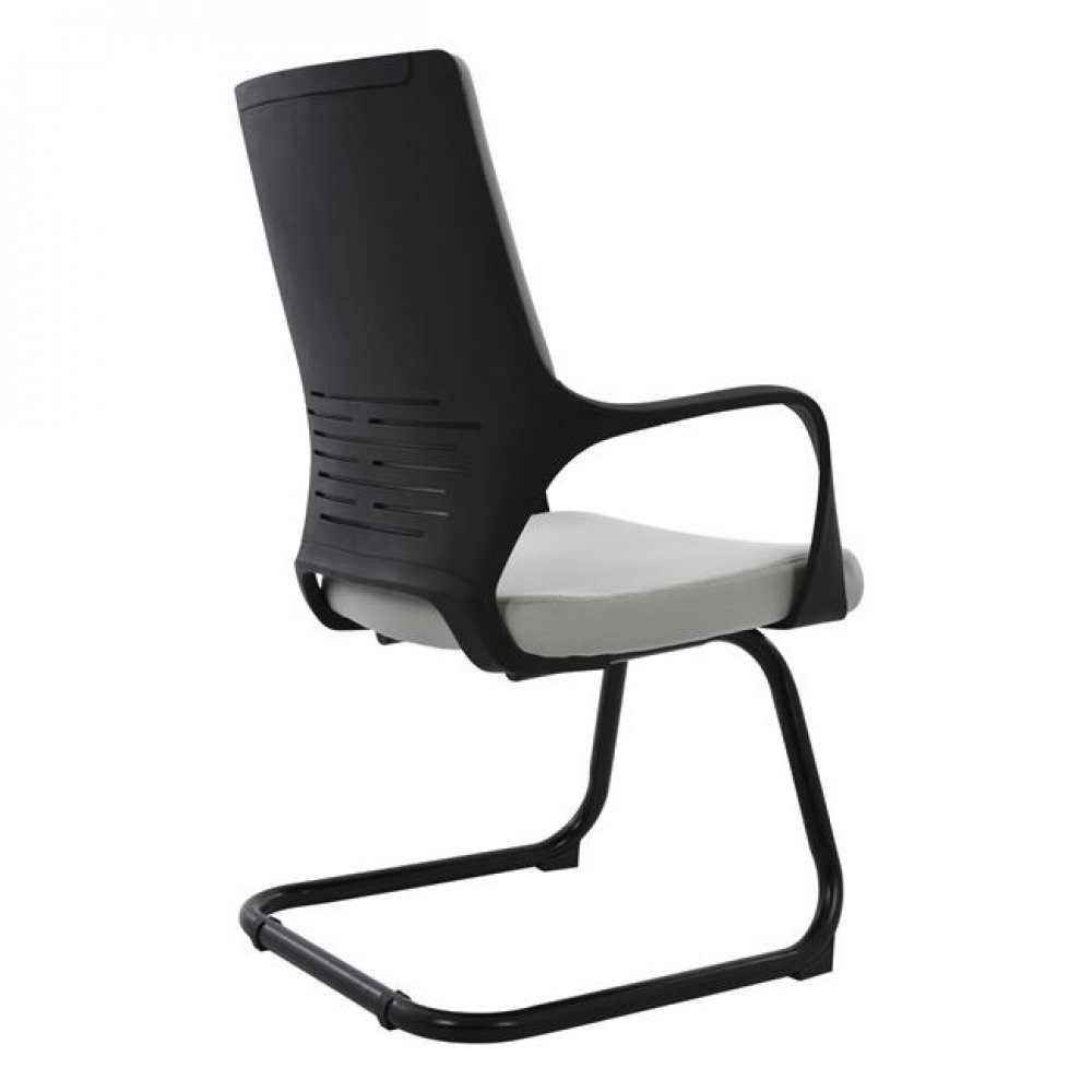 Πολυθρόνα επισκέπτη από ύφασμα/PP σε χρώμα μαύρο/γκρι 64x60x94,5