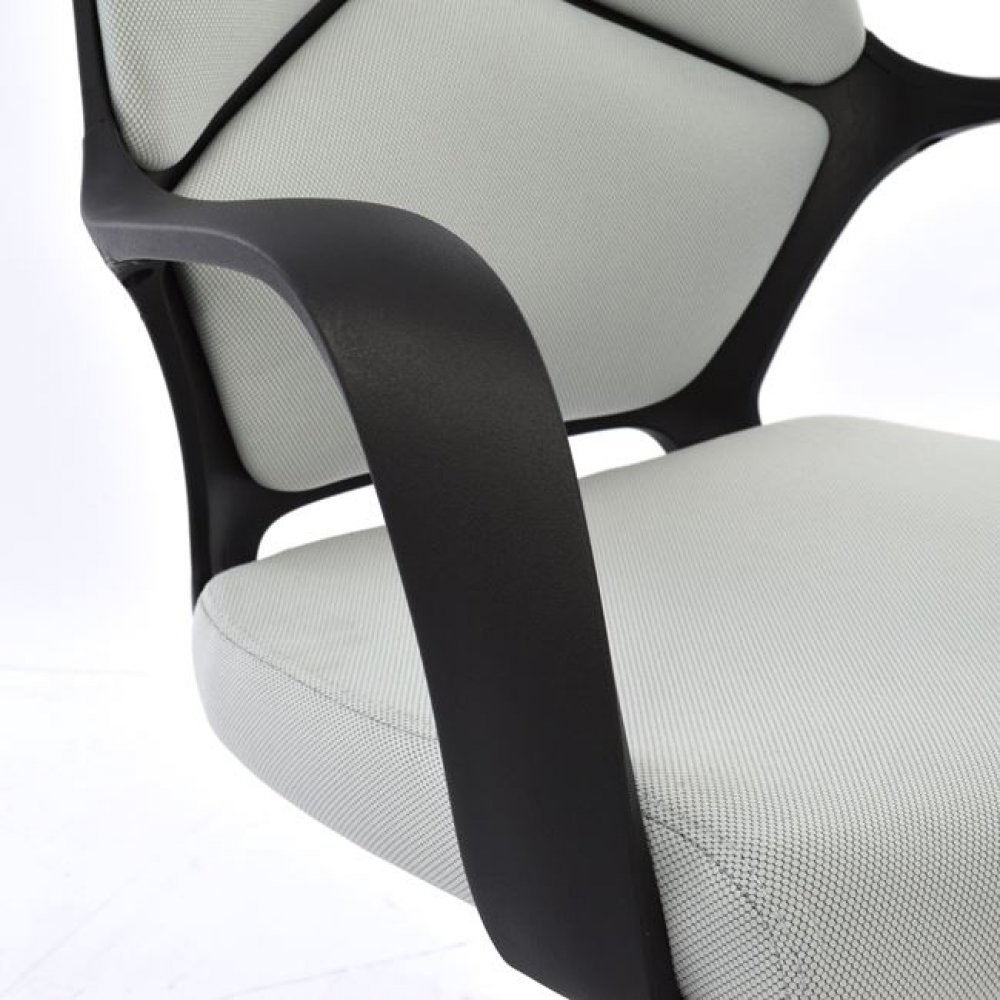 Πολυθρόνα επισκέπτη από ύφασμα/PP σε χρώμα μαύρο/γκρι 64x60x94,5