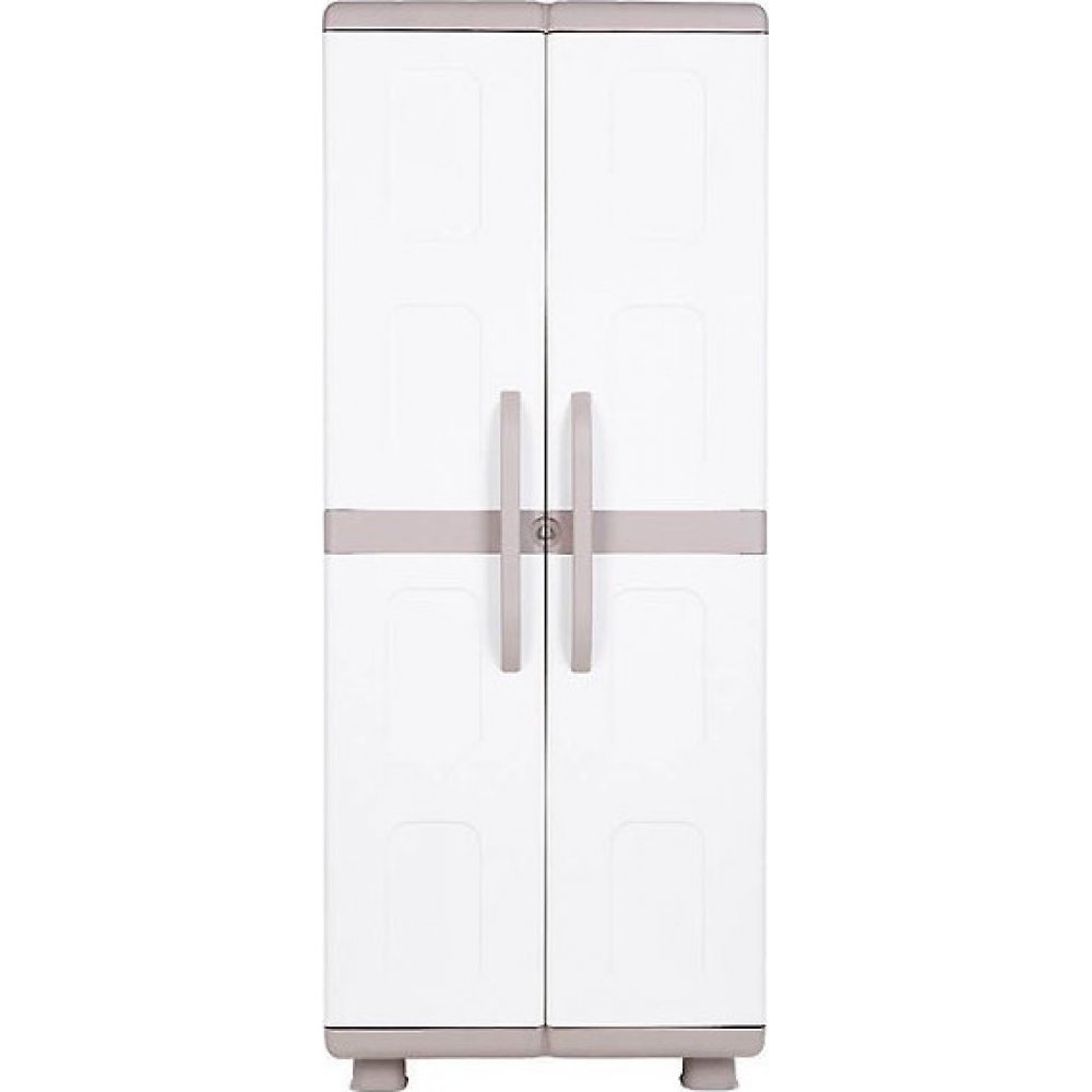 Ντουλάπα "ΗΛΕΚΤΡΑ" δίφυλλη πλαστική σε μπεζ-λευκό χρώμα 73x44x179