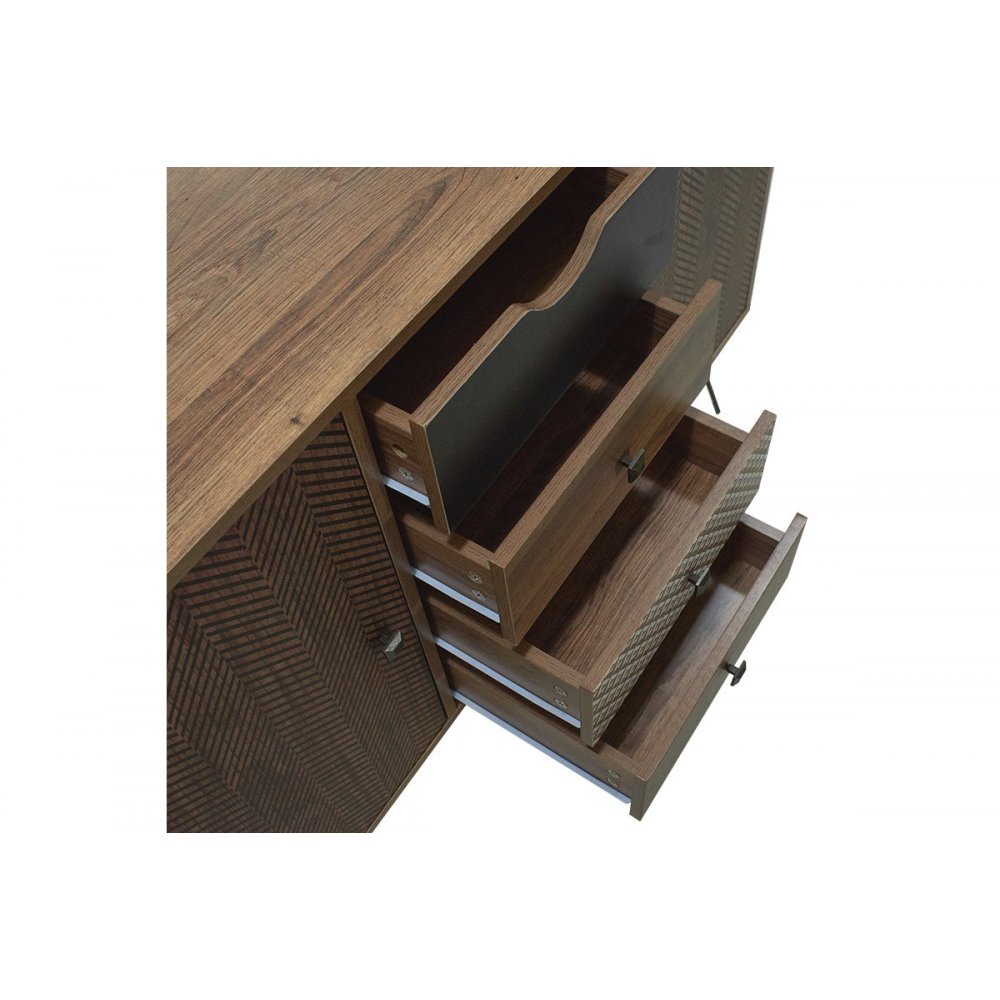 Μπουφές "BOHO" καρυδί με μεταλλικά πόδια 122x39,5x86