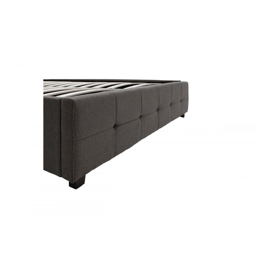 Κρεβάτι διπλό "ROI" με αποθηκευτικό χώρο από ύφασμα σε χρώμα ανθρακί 160x200