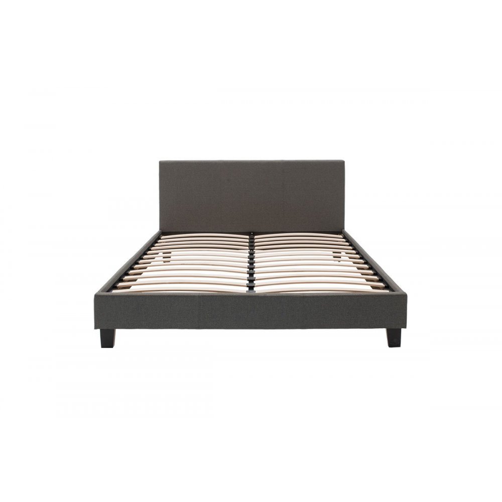 Κρεβάτι διπλό "NEVIL" από ύφασμα σε χρώμα ανθρακί 150x200