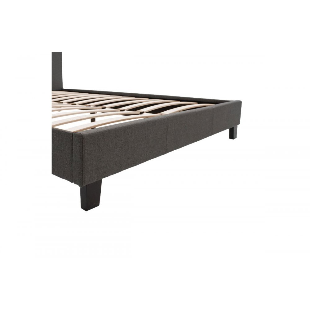 Κρεβάτι διπλό "NEVIL" από ύφασμα σε χρώμα ανθρακί 150x200