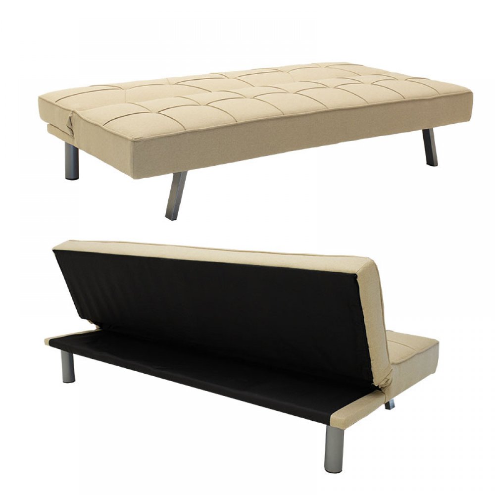 Καναπές-κρεβάτι "TRAVIS" υφασμάτινος σε χρώμα μπεζ 175x83x74