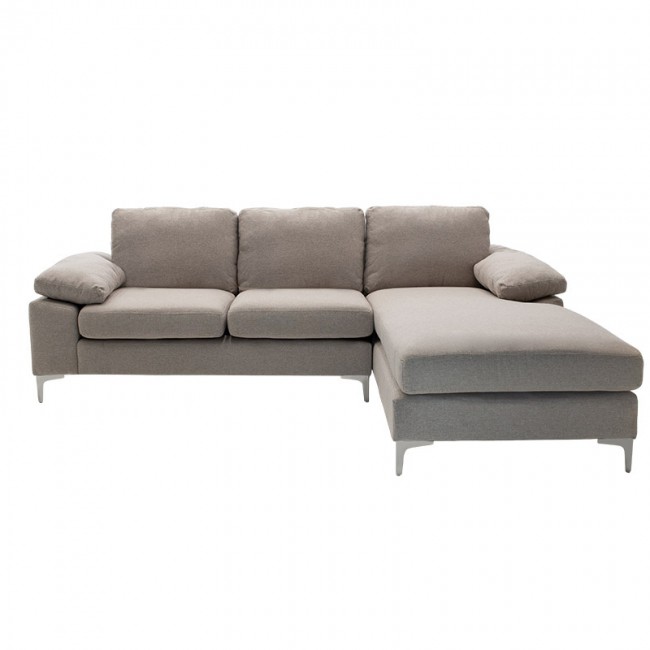 Γωνιακός καναπές "COHEN" αριστερή γωνία υφασμάτινος σε χρώμα μπεζ 240x159x83