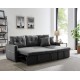 Γωνιακός καναπές κρεβάτι Insta με αποθηκευτικό χώρο γκρι ύφασμα 220Χ85/145Χ85