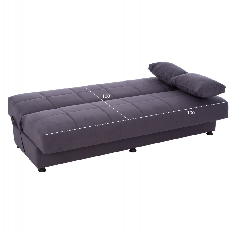 Καναπές κρεβάτι "EGE" τριθέσιος από ύφασμα σε χρώμα γκρι 192x74x82
