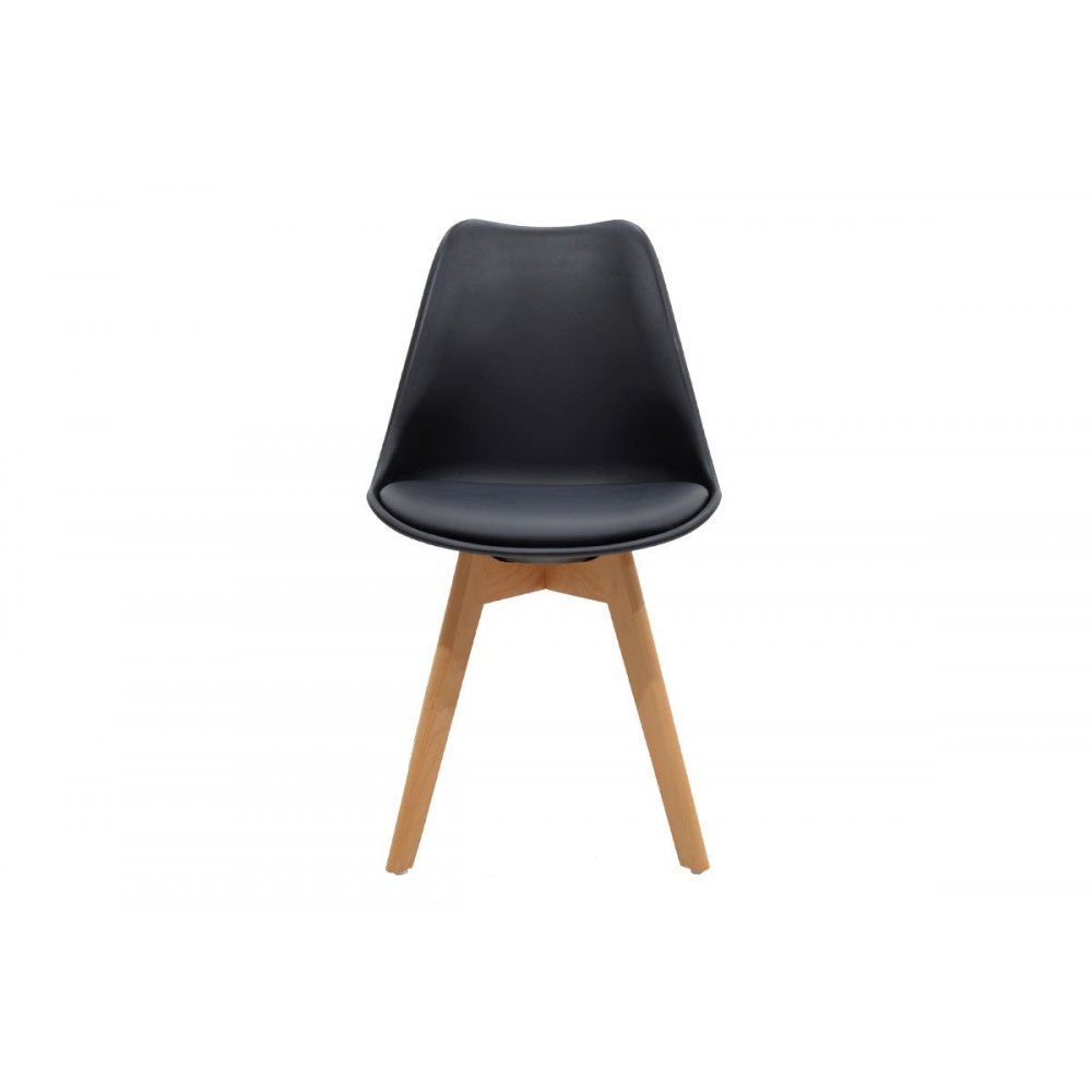 Καρέκλα "Gaston" από πολυπροπυλένιο-PU σε μαύρο χρώμα 48x57x81