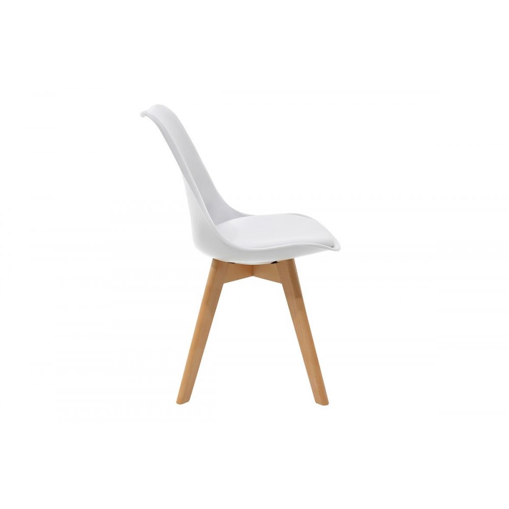 Καρέκλα "GASTON" από πολυπροπυλένιο-PU σε λευκό χρώμα 48x57x81