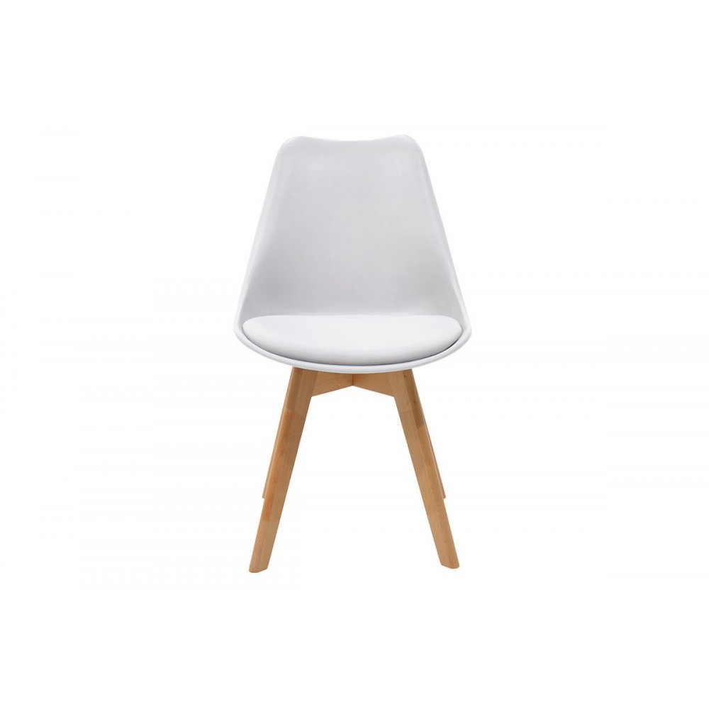 Καρέκλα "GASTON" από πολυπροπυλένιο-PU σε λευκό χρώμα 48x57x81