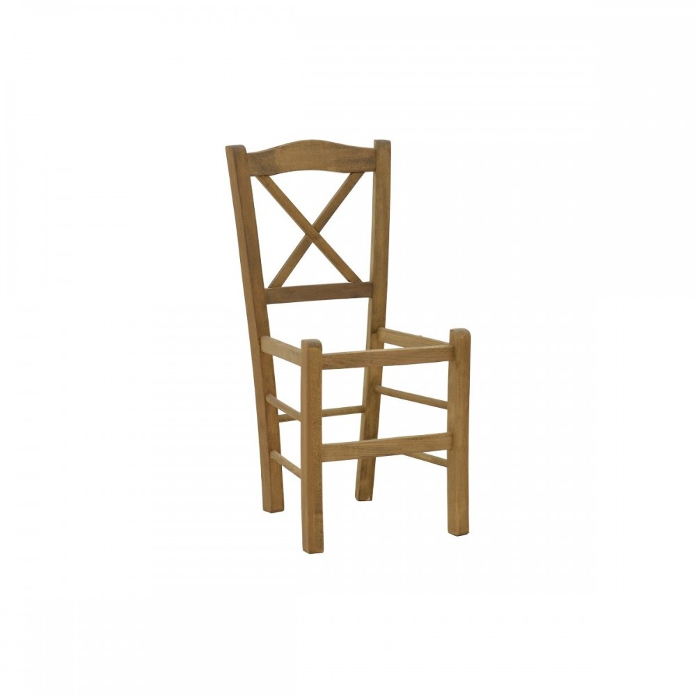 Καρέκλα καφενείου Santorini χιαστή καρυδί ξύλο 42x40x89εκ