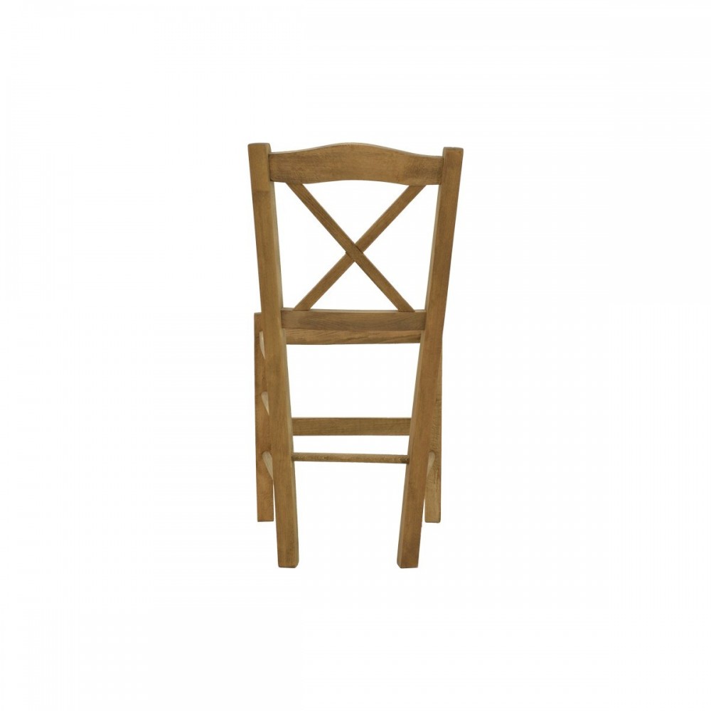 Καρέκλα καφενείου Santorini χιαστή καρυδί ξύλο 42x40x89εκ