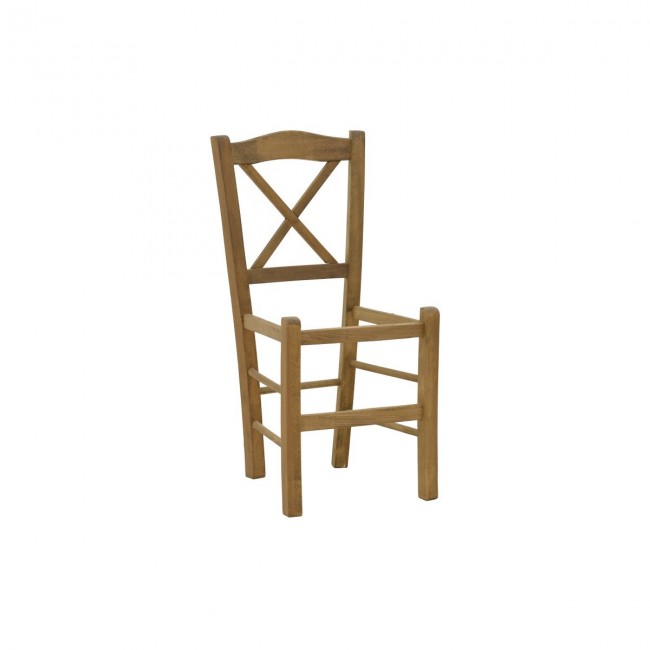 Καρέκλα καφενείου Santorini χιαστή καρυδί ξύλο 42x40x89εκ