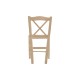 Καρέκλα καφενείου Santorini χιαστή άβαφο ξύλο 42x40x89εκ