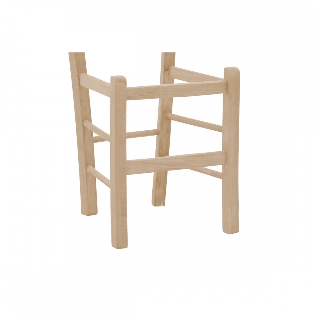 Καρέκλα καφενείου Santorini χιαστή άβαφο ξύλο 42x40x89εκ