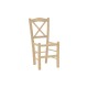 Καρέκλα καφενείου Santorini χιαστή άβαφο ξύλο 42x40x89εκ