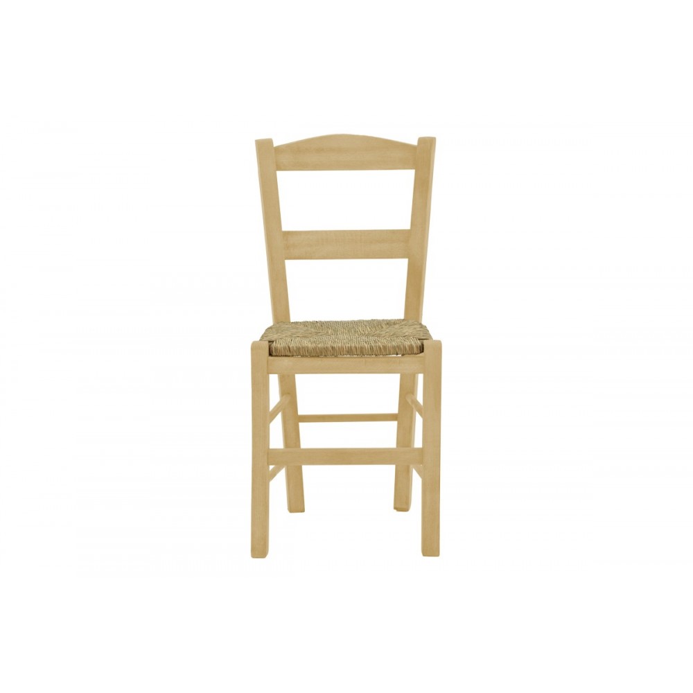 Καρέκλα καφενείου με ψάθα Santor άβαφο ξύλο 42x40x89εκ