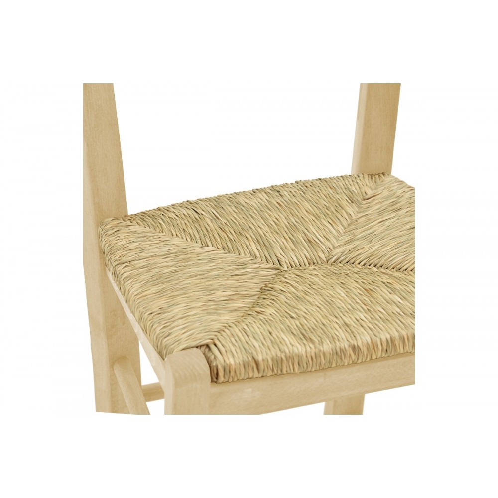 Καρέκλα καφενείου με ψάθα Santor άβαφο ξύλο 42x40x89εκ