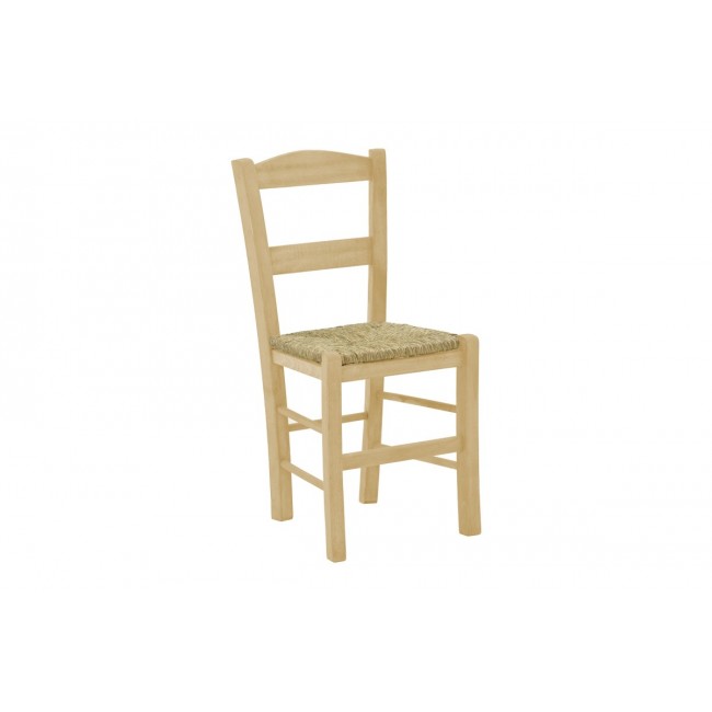 Καρέκλα καφενείου με ψάθα Santor άβαφο ξύλο 42x40x89εκ