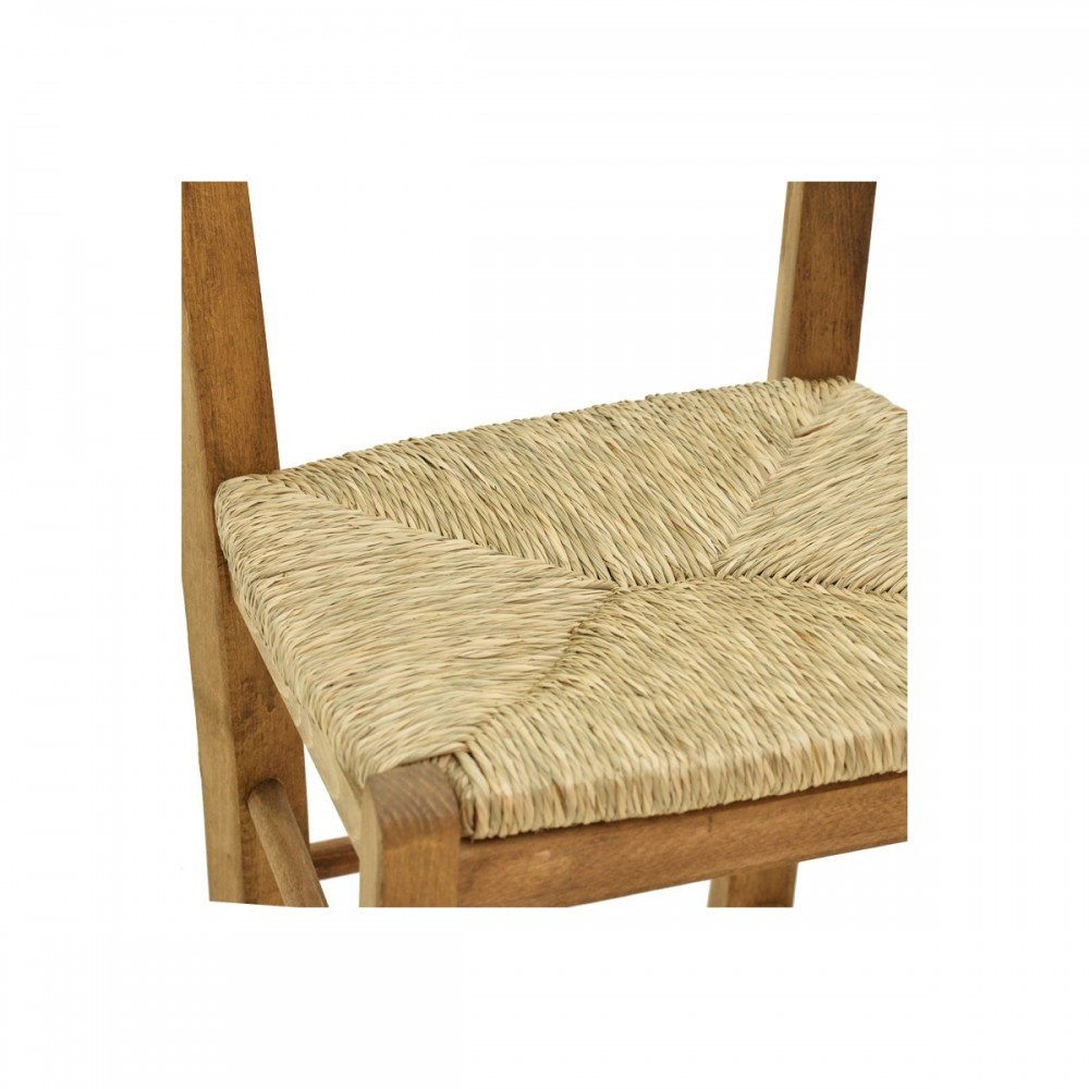 Καρέκλα καφενείου με ψάθα Santorini χιαστή καρυδί ξύλο 42x40x89εκ