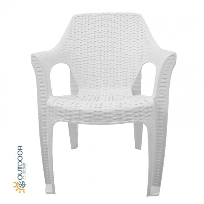 Πολυθρόνα βαρέους τύπου HERMES απο PP σε χρώμα λευκό 60x60x80