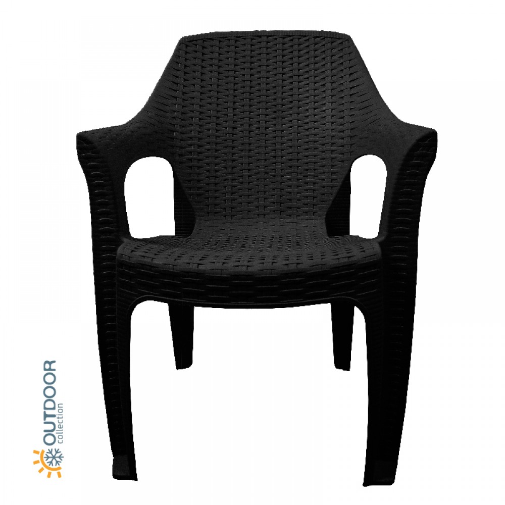 Πολυθρόνα βαρέους τύπου HERMES απο PP σε χρώμα μαύρο 60x60x80