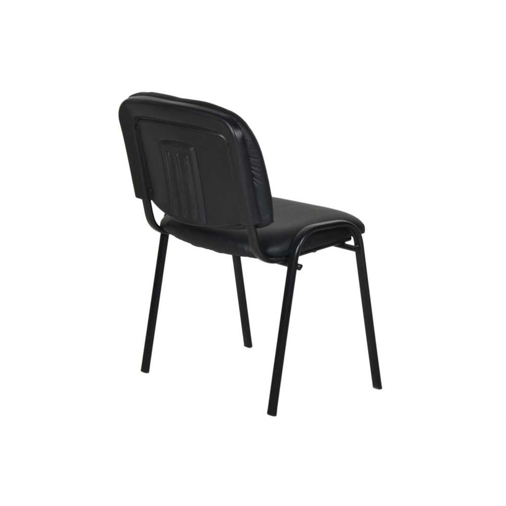 Καρέκλα γραφείου επισκέπτη από τεχνόδερμα σε μαύρο χρώμα 54x50x72