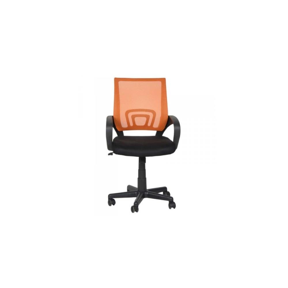 Πολυθρόνα γραφείου εργασίας σε χρώμα μαύρο-πορτοκαλί 59x60x80/90