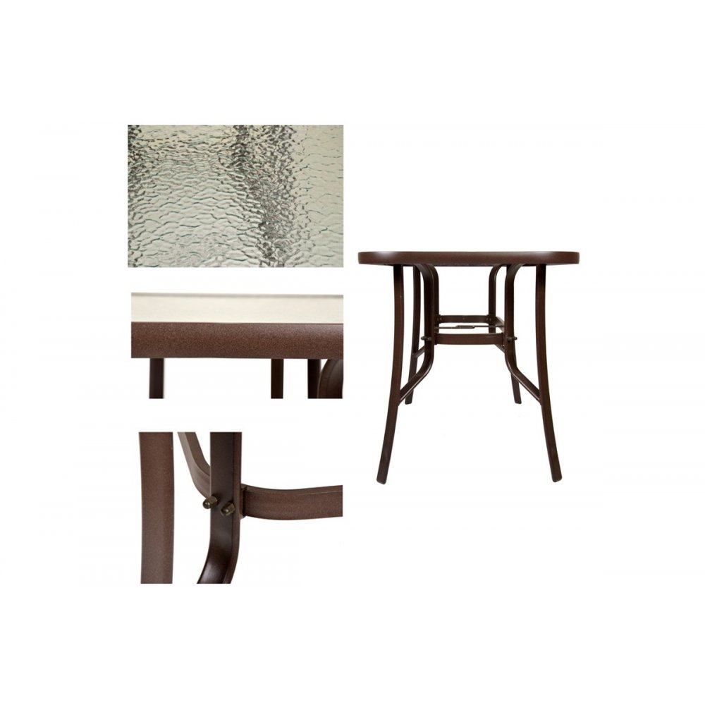 Τραπέζι "PALERMO" αλουμινίου σε χρώμα καφέ 160x90x71