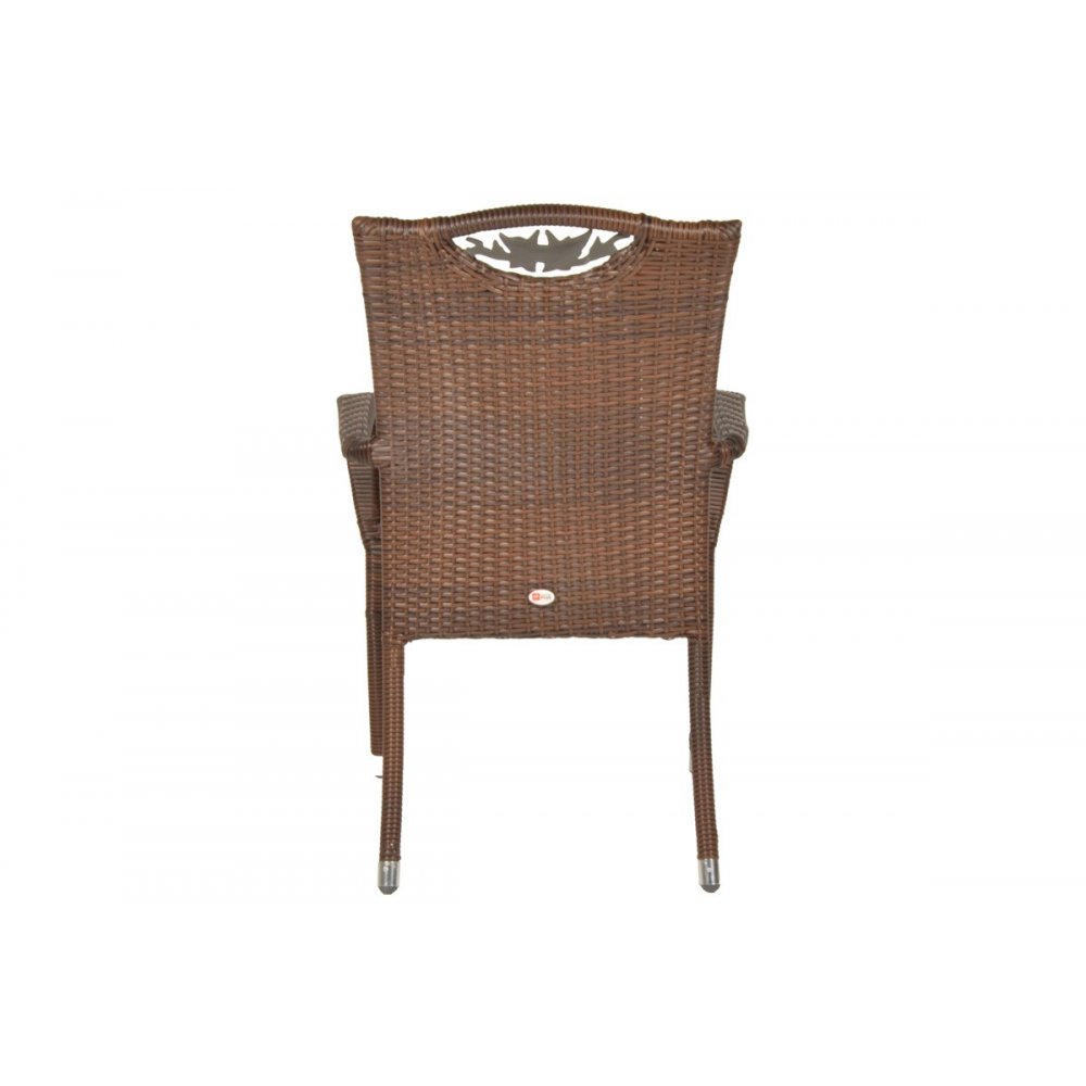 Πολυθρόνα "NAPOLI" αλουμιίου-wicker σε χρώμα cappuccino 64x60x101