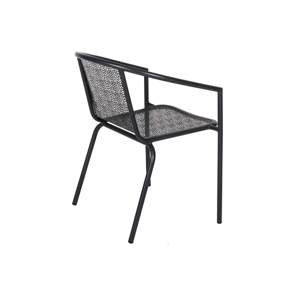 Πολυθρόνα "UBERTA" μεταλλική σε χρώμα ανθρακί 55x56x75