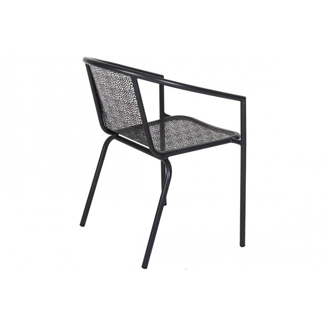 Πολυθρόνα "UBERTA" μεταλλική σε χρώμα ανθρακί 55x56x75