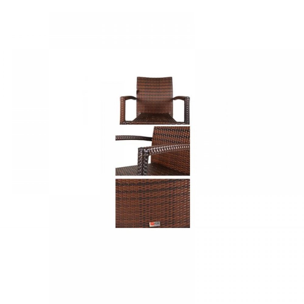 Πολυθρόνα "LINA" μεταλλική με πλέξη wicker σε χρώμα cappuccino 57x58x93