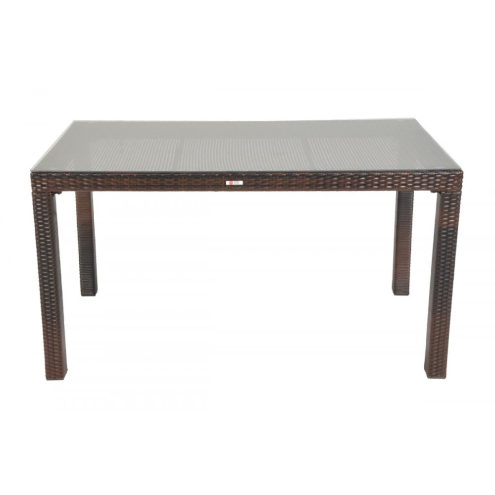 Τραπέζι κήπου "VIENNA" αλουμινίου-wicker σε χρώμα cappuccino 200x100x74