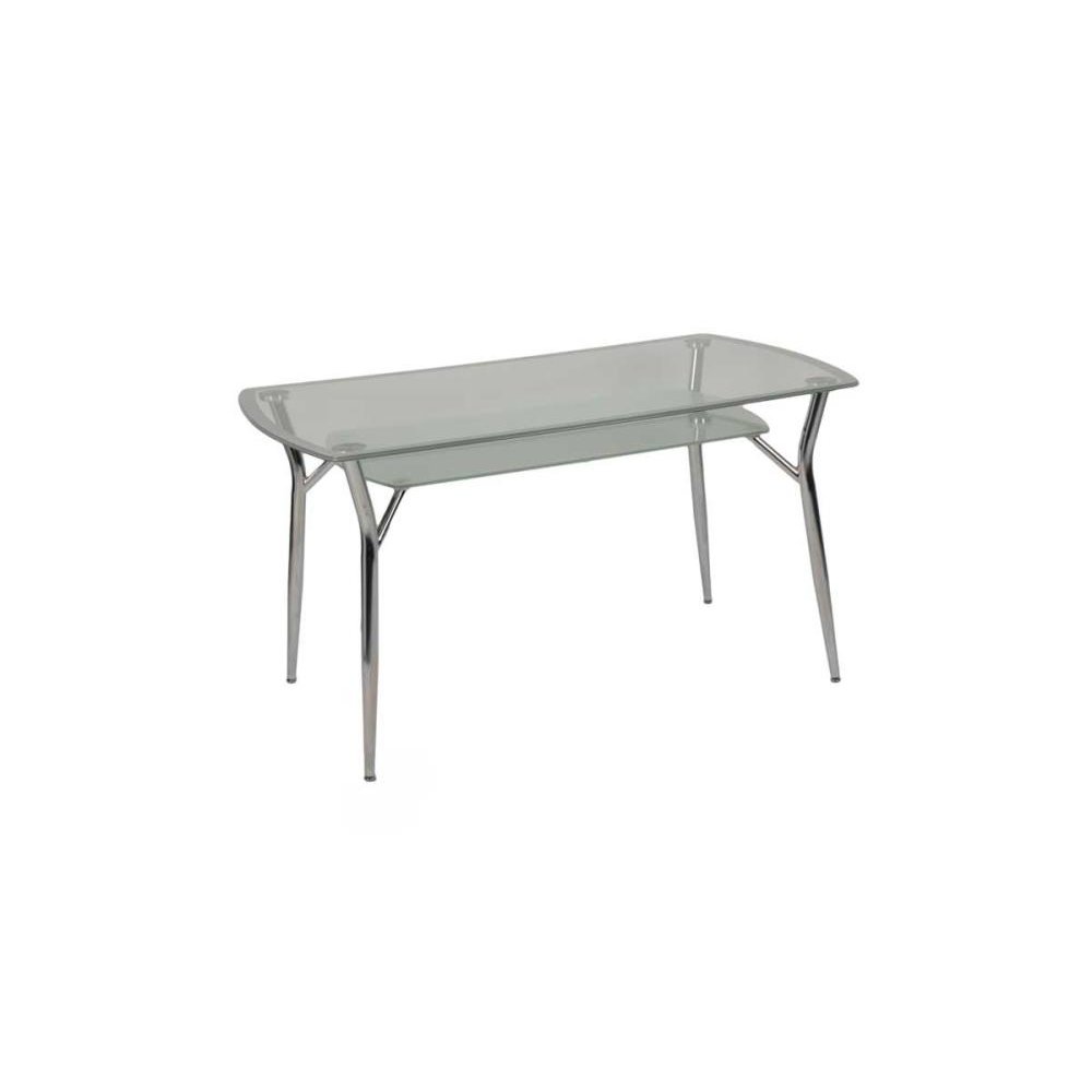 Τραπέζι "BELLO" μεταλλικό με επιφάνεια από γυαλί 140x80x74