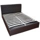 Κρεβάτι διπλό με τεχνόδερμα χρώμα σκούρο καφέ 160x200