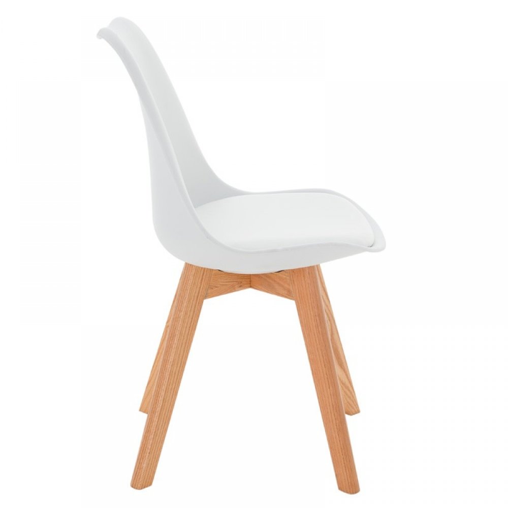 Καρέκλα "ELSA" από ξύλο μασίφ σε χρώμα λευκό 52x48x82