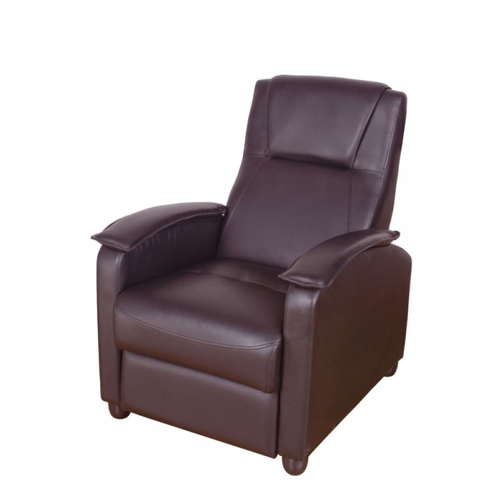 Πολυθρόνα "MABEL" relax από τεχνόδερμα σε χρώμα καφέ 72x84x94