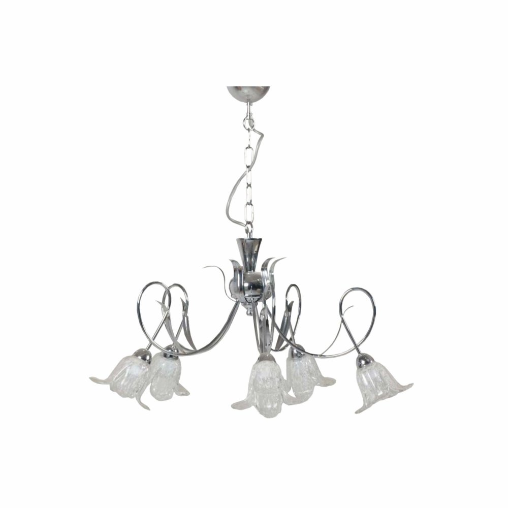 Φωτιστικό οροφής "RIALTO" 5φωτο μεταλλικό σε χρώμα ασημί