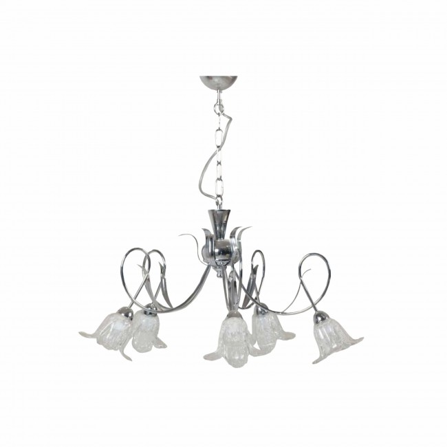 Φωτιστικό οροφής "RIALTO" 5φωτο μεταλλικό σε χρώμα ασημί
