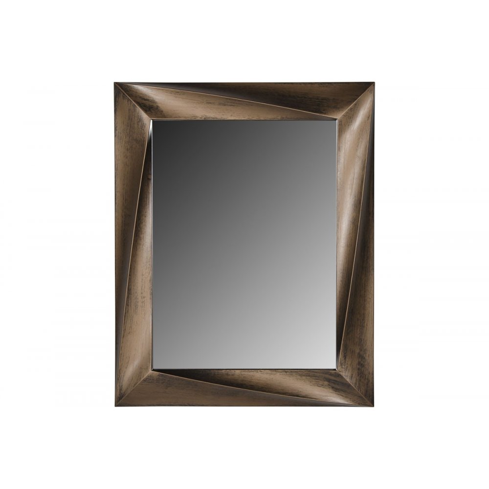 Ορθογώνιος πλαστικός καθρέπτης σε χρώμα χρυσό 75x60
