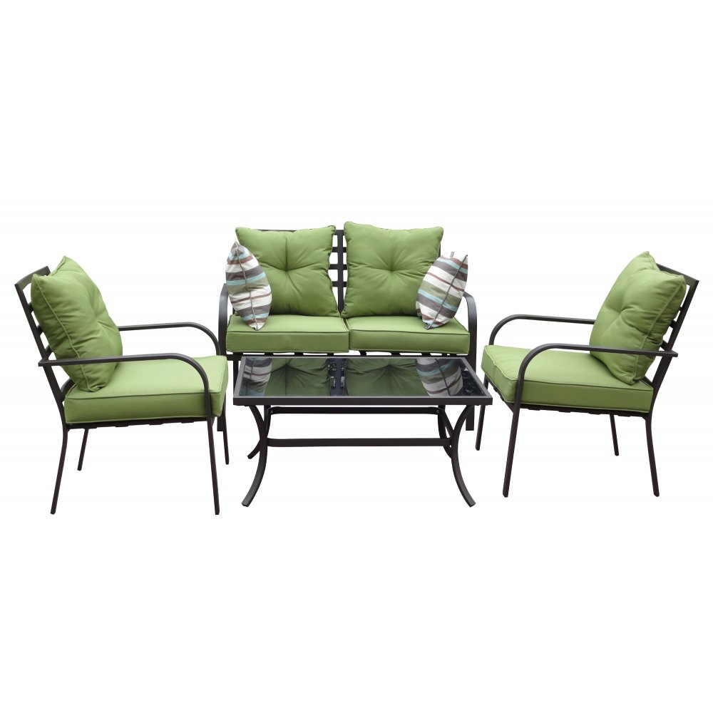 Σετ κήπου "SPRING" μεταλλικό σε χρώμα σκούρο καφέ 122x68x88