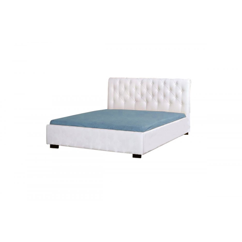 Κρεβάτι διπλό με τεχνόδερμα χρώμα λευκό 150x200