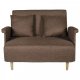 Καναπές-κρεβάτι "TITTI" διθέσιος υφασμάτινος σε καφέ χρώμα 101x85x87