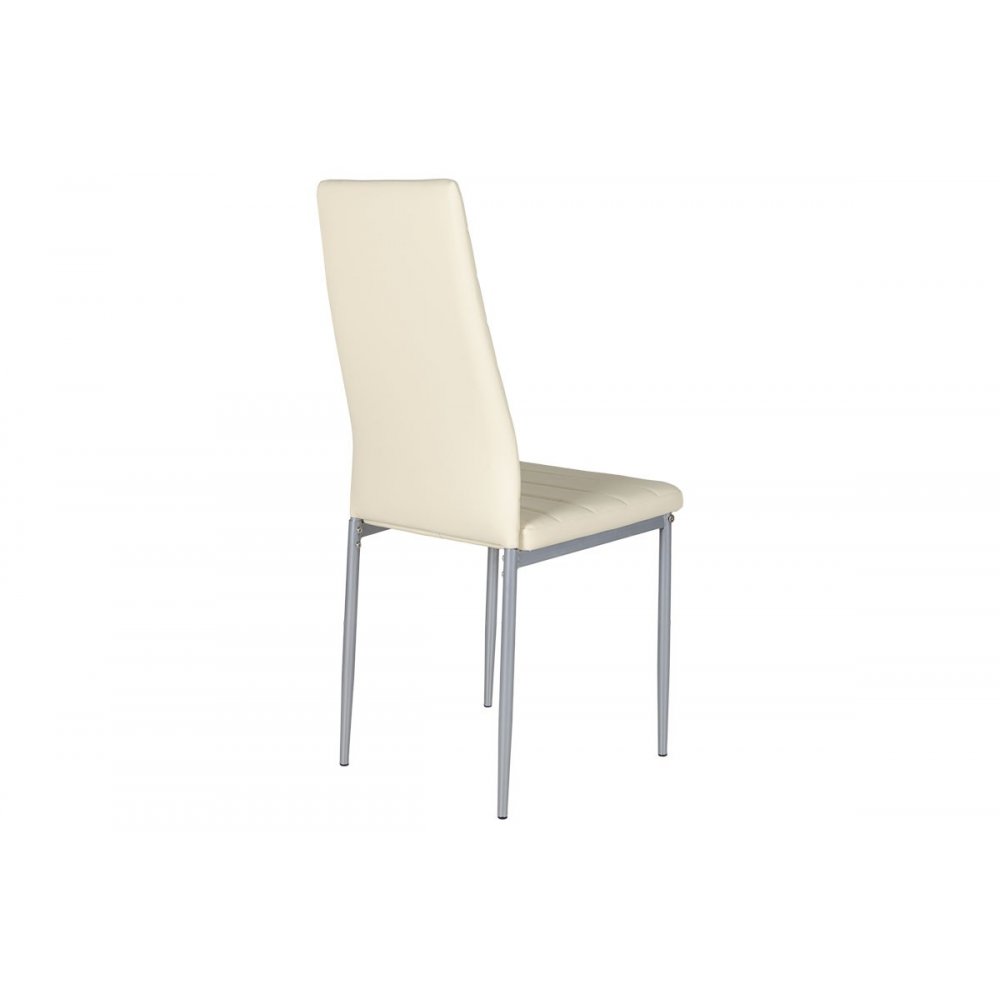 Καρέκλα "MARINA" μεταλλική από τεχνόδερμα σε εκρού χρώμα 43x45x98