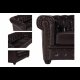 Καναπές τριθέσιος τ.chesterfield σε χρώμα σκούρο καφέ χρώμα 208x90x73